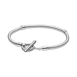 Pandora Moments T-Bar Snake Chain Bracelet in Sterling Silver 7.9in